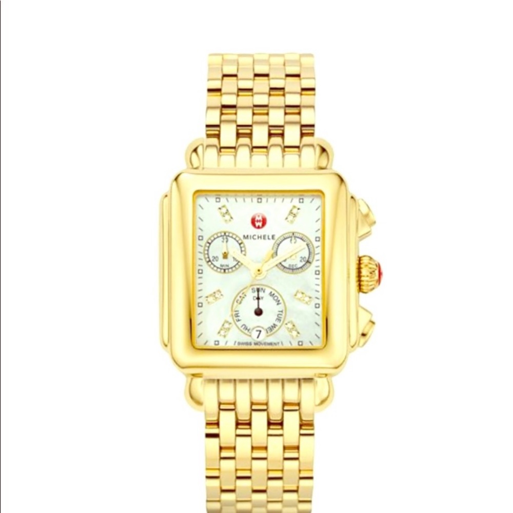 Michele Gold Bracelet Watch